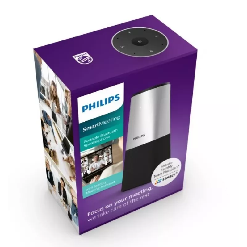 Philips PSE0540 Smart Meeting draagbare vergadermicrofoon, USB-C, zwart/zilver