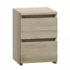 Nachtkastje top e shop M2 SONOMA — nachtkastje met 2 laden, eiken, 300×300×400 mm