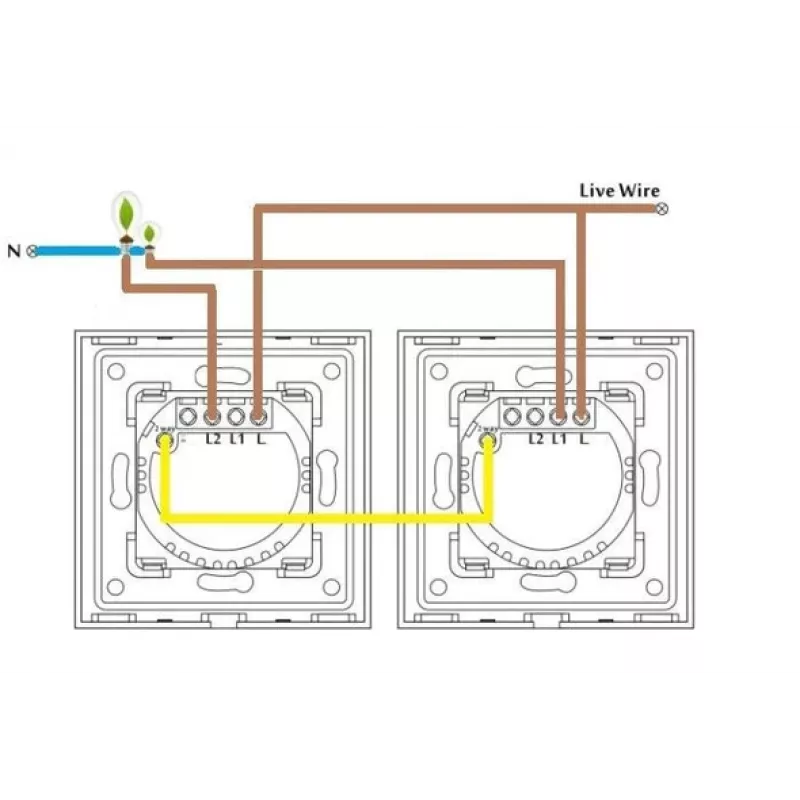 Enkelvoudige touch-schakelaar Spring model 0 glas zwart
