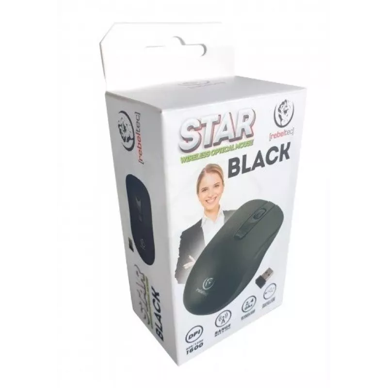 Optische draadloze muis Rebeltec STAR zwart RBLMYS00055 interface