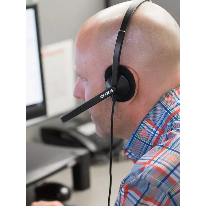 Koss CS200i headset bedrade hoofdbeugel kantoor/callcenter zwart