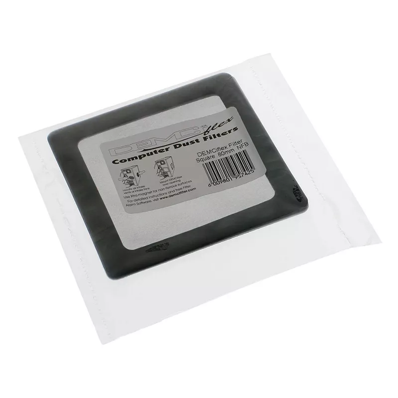 DEMCiflex DF0002 stoffilter 80 mm, vierkant, zwart/zwart