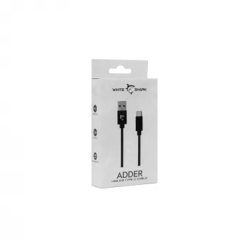 USB-naar-USB-C-kabel White Shark Adder 2 m – laad- en datatransmissiekabel, wit