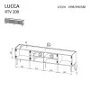 TV-kast Cama LUCCA 4D 200x40x59 cm, cashmere afwerking, grijs spaanplaat blad