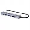 USB-C-hub Unitek H1124AGY01 met 100W PD, HDMI 2.0, 2x USB‑A, 2x USB‑C, SD/microSD-kaartlezer — aluminium