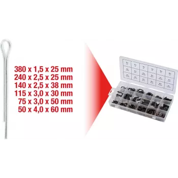 Splitpennenset ks tools 1000 stuks 970.0330 — assortiment met 1000 borgsplitpennen