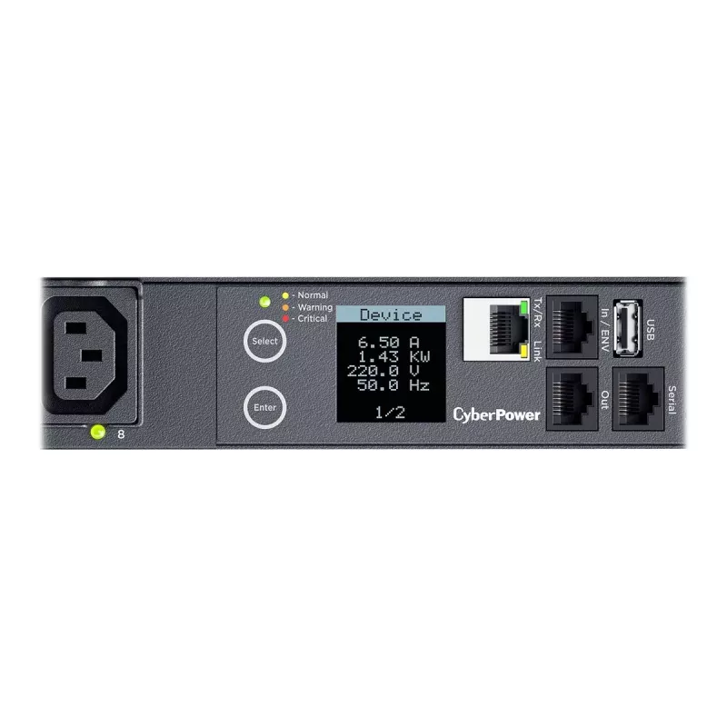 CyberPower PDU41005 Power Distribution Unit (PDU) 8 AC-uitgangen 1U zwart