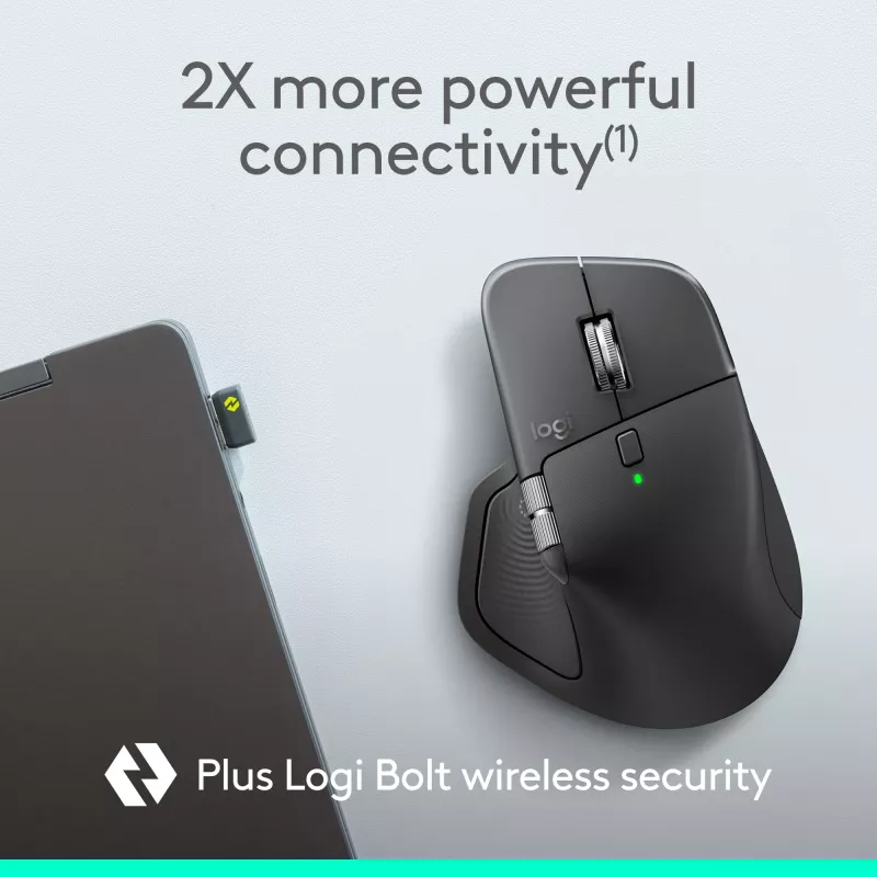Logitech MX Master 4 for Business muis – draadloos + Bluetooth, 8000 DPI, grafiet | Logitech