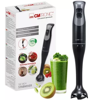 Staafmixer CLATRONIC SM 3824 – 600 W, 2 snelheden, roestvrijstalen mes, zwart