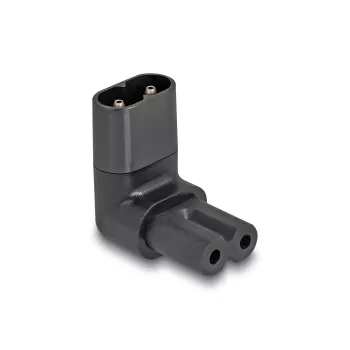 DeLOCK netadapter IEC 60320 C8 naar C7 contactdoos 2,5 A 90° zwart