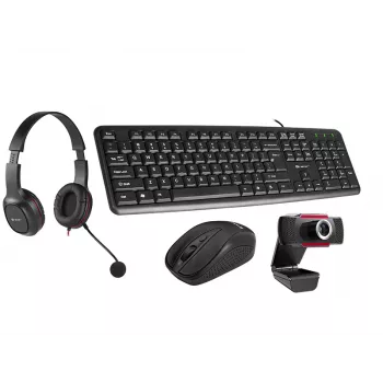 Tracer 4in1 Multi Office Set 46695: USB-toetsenbord, draadloze muis, webcam, koptelefoon