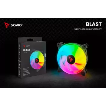 SAVIO Blast 120mm ARGB PWM behuizingsventilator - zwart