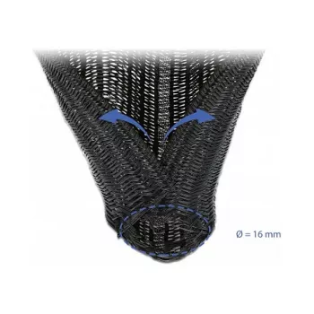 Gevlochten slang DeLOCK 19033 10 m x 16 mm zwart