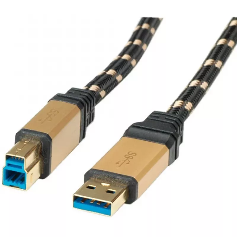 USB 3.0-kabel ROLINE GOLD type A M - B M 3,0 m
