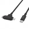 HYPER HyperJuice USB-kabel USB 2.0 1,5 m USB-C USB-C/Lightning zwart
