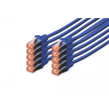 Netwerkkabel Digitus CAT 6 S/FTP RJ-45 0,25 m blauw