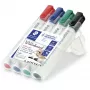 Marker Staedtler Lumocolor 351 WP4 bullet-tip zwart blauw groen rood