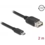USB-kabel DELOCK 81519 — USB 2.0, Micro-USB B naar USB A, 2 m, zwart