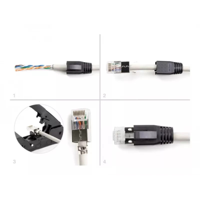 DeLOCK 66903 kabelverbinder RJ-45 zwart metaalachtig stekker 25 stuks