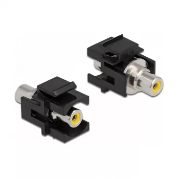 Keystone-module DeLOCK 86740 plat zwart RCA