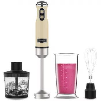 Handmixer CECOTEC Power Mixer RetroGeel 1200MAX Cream&Crush, 1200 W, meerdere snelheden, kneedhaken en gardes