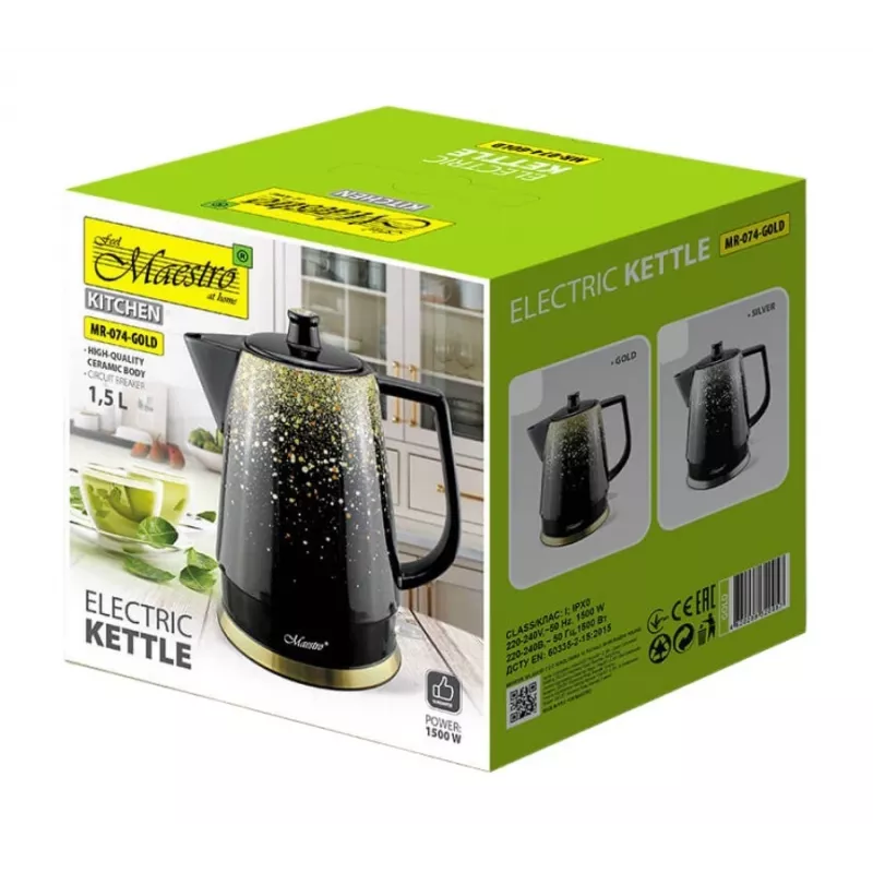 MAESTRO MR-074-SILV keramische waterkoker