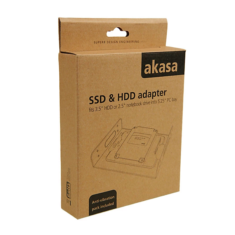 Akasa AK-HDA-01 - drivebay-adapter - 5,25 naar 3,5 / 2,5 (8,9 cm naar 8,9 / 6,4 cm)