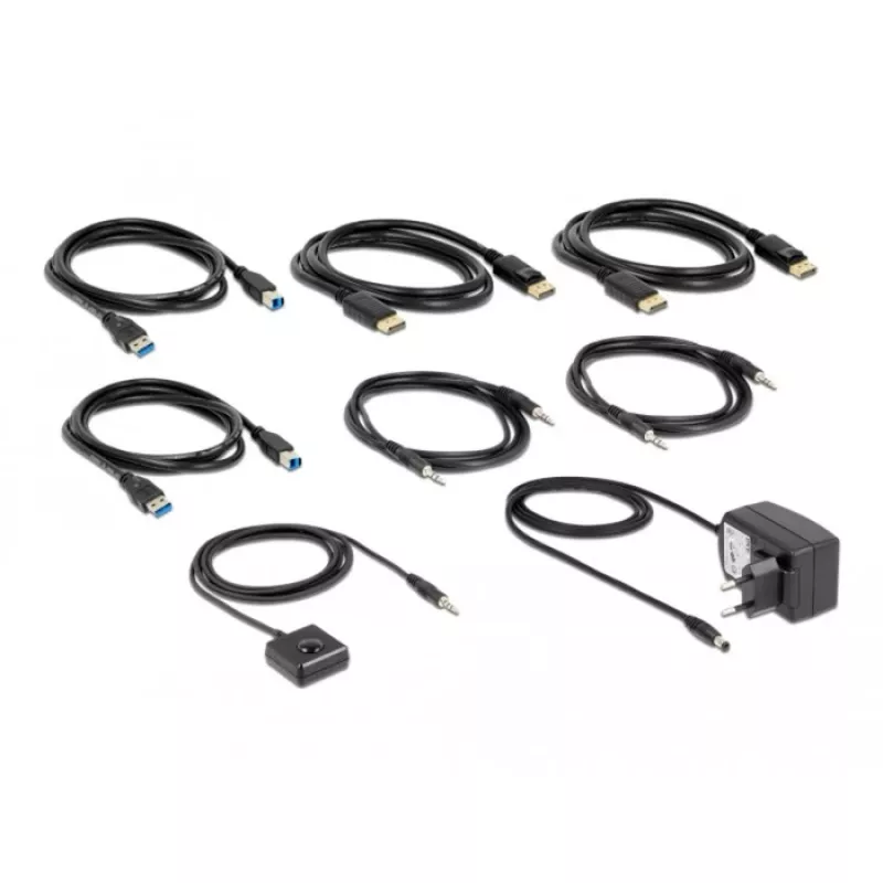 KVM-switch DeLOCK DisplayPort 1.4 8K 60Hz USB audio