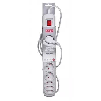Activejet APN-8G/3M-GR stekkerdoos met kabel