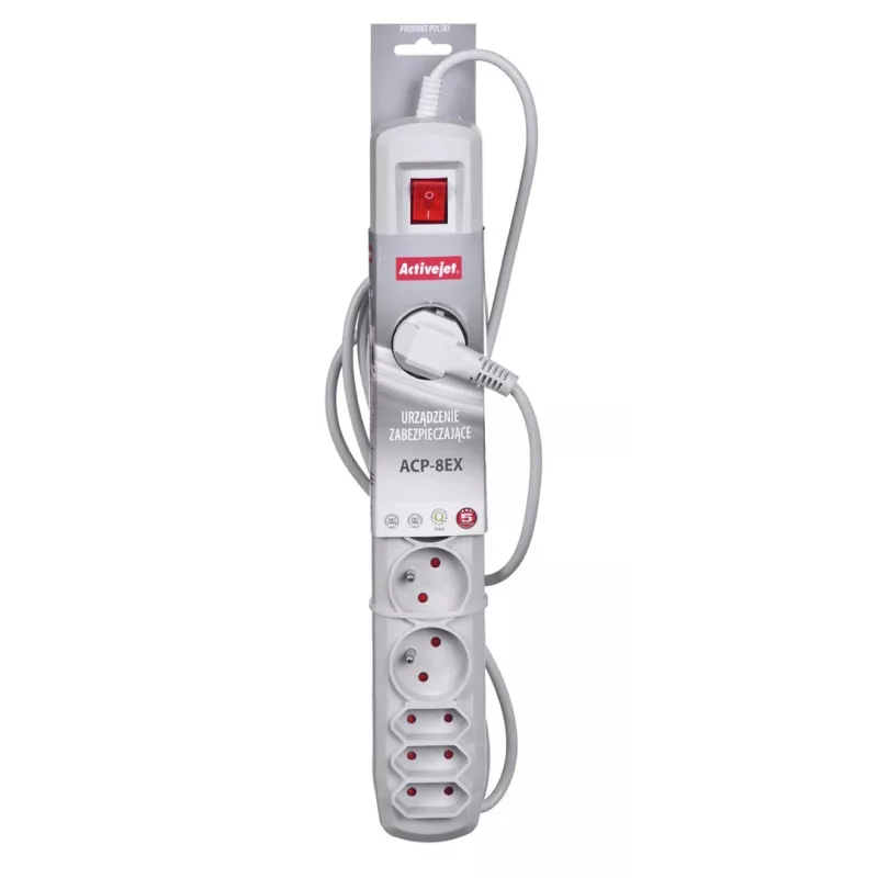 Activejet APN-8G/3M-GR stekkerdoos met kabel