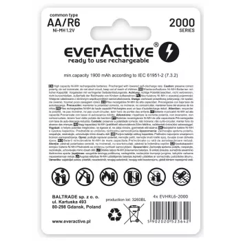 Everactive EVHRL6-2000 huishoudbatterij oplaadbare batterij AA nikkel-metaalhydride (NiMH)