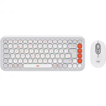 Logitech POP Icon Combo Bluetooth QWERTZ Zwitsers oranje witte muis