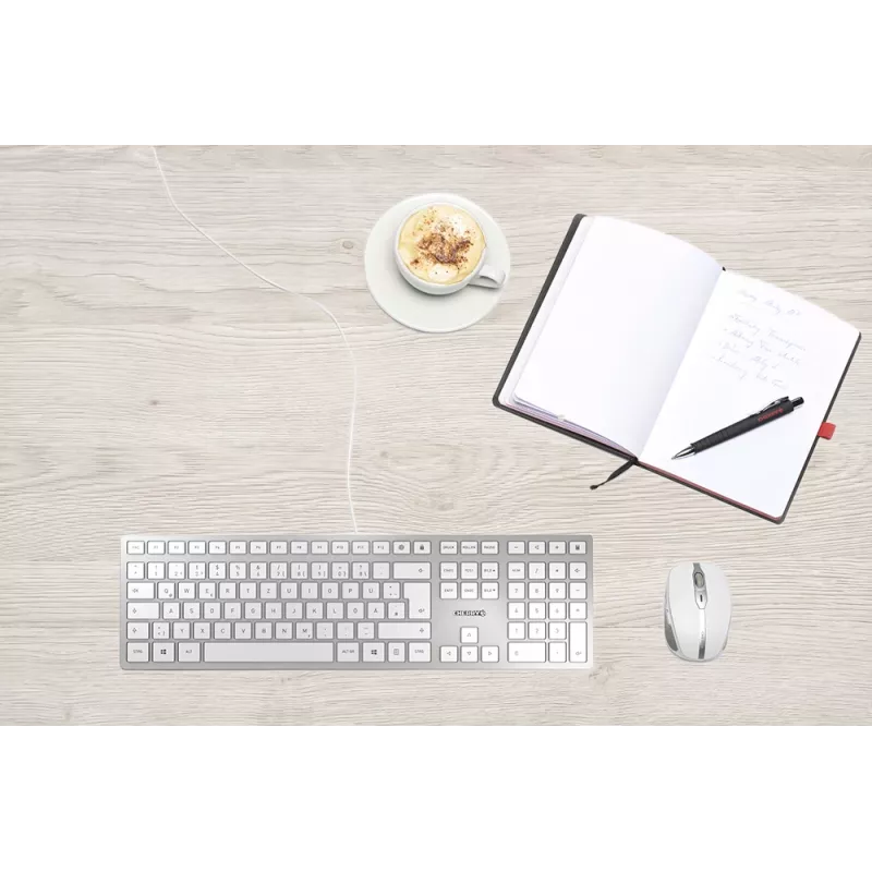 CHERRY KC 6000 toetsenbord slank universeel USB QWERTZ Duits zilver