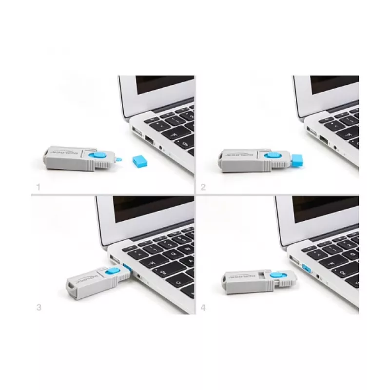 USB Type-A poortblokker DeLOCK 20947 10 poorten blauw