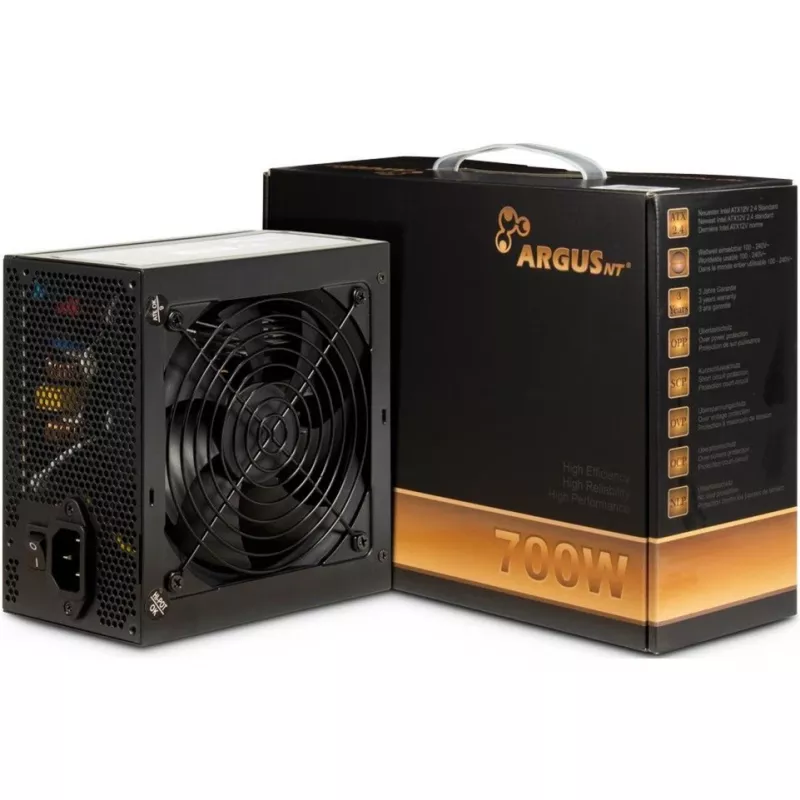 INTER-TECH ArgusNT BPS-700 voeding 120mm ventilator Active PFC 6xSATA 4x PCI-E 6+2 2x 4+4pin 80+ Bronze 230V EU (88882179)