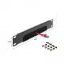 Kabeldoorvoerborstelstrip DELOCK 10 inch, onderzijde open, 1U, metaal, donkergrijs