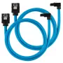 Corsair Premium Sleeved SATA-kabel haaks, blauw 60 cm - 2-pack