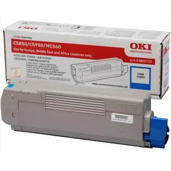 OKI toner cyaan 6000 pagina's voor C5850 C5950