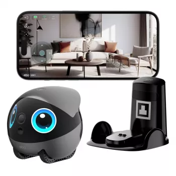 EnaBot Ebo Air 2 Plus mobiele thuisbewakingsrobot met AI-camera, grijs
