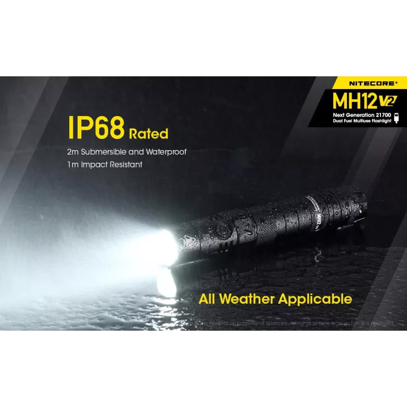 Handzaklamp Nitecore MH12 V2 zwart