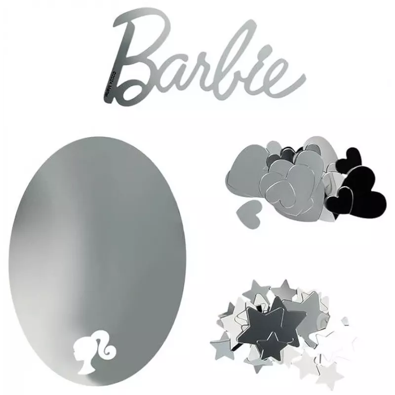 Spiegel-muurstickers Paladone PP13751BR Barbie-design – decoratieve zelfklevende spiegelsticker