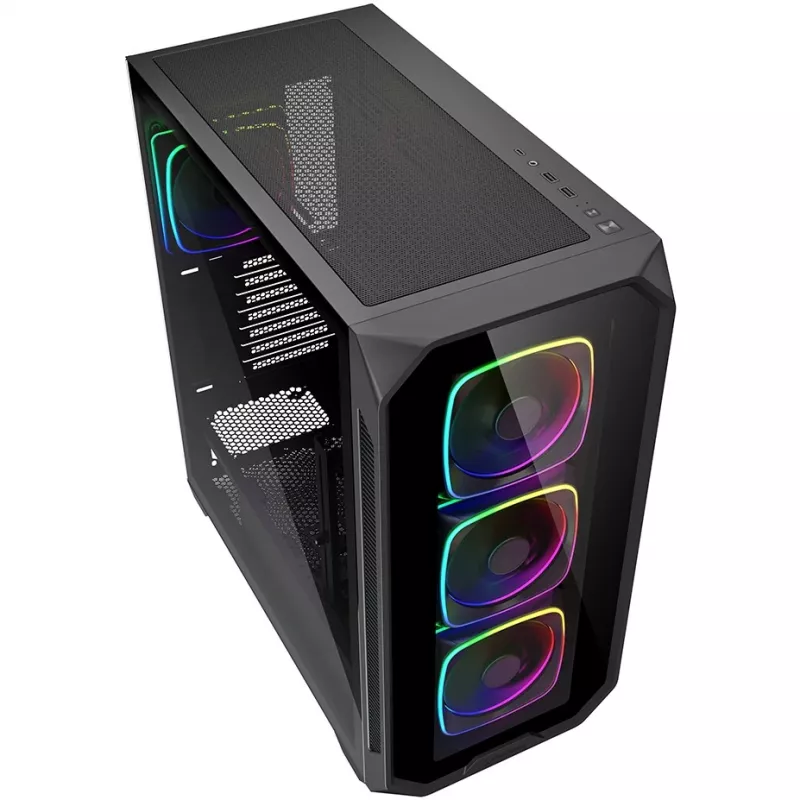 PC-behuizing Sharkoon AK5G RGB midi tower zwart
