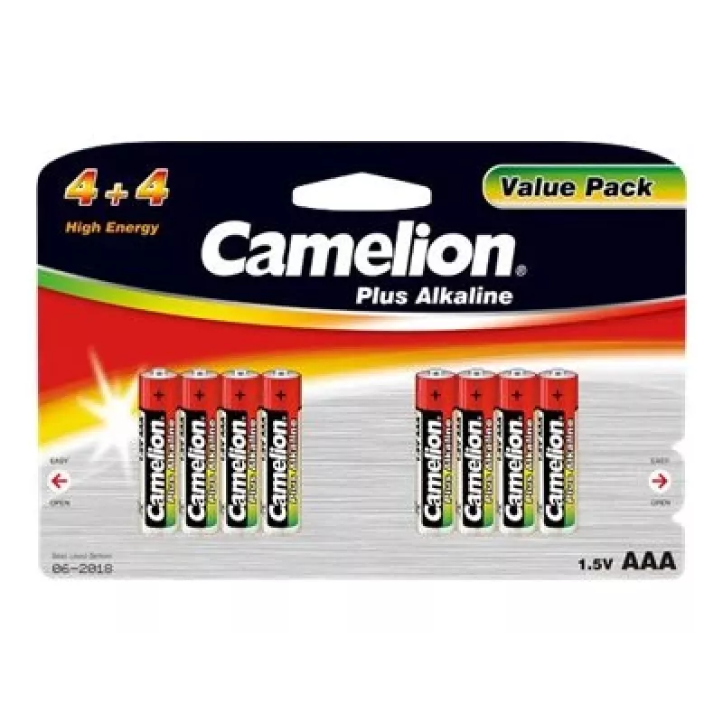 Alkaline AAA (LR03) batterijen CAMELION 11044803 — 8-pack, wegwerp