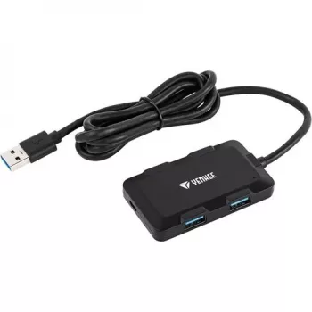 Yenkee YHB 4341BK 4-poorts USB 3.0-hub met Micro USB-voedingsingang