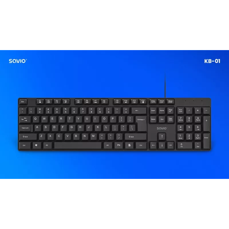 Savio KB-01 toetsenbord home/office USB QWERTY US Engels zwart