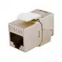 Afgeschermde Cat.6A slanke Keystone Jack, EQUIP 767223, gereedschapsloos, RJ-45, plat, zilver, 8 stuks