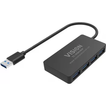 USB 3.0 hub VISION TC-USBHUB4P — 4× SuperSpeed USB 3.0 aansluitingen