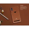 Kaarthouder-achterkant VixFox voor Samsung S9 — karamelbruin, achterklep met kaarthouder