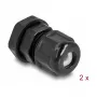 DeLOCK EX kabelwartel M12 zwart 2 stuks polyamide