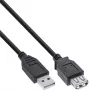 USB 2.0-verlengkabel InLine B-34610B USB-A stekker naar bus, zwart, 100-pack